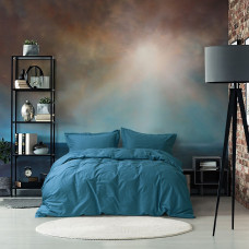 Постільна білизна сатин premium Lotus Home - Dakota Modern синій євро