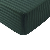 Простирадло Lotus Готель - Сатин Страйп 1*1 смарагд Туреччина 90*200*25 на резинці