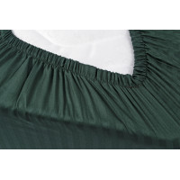 Простирадло Lotus Готель - Сатин Страйп 1*1 смарагд Туреччина 90*200*25 на резинці