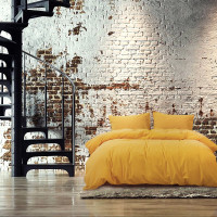 Постільна білизна Lotus Home Washed cotton - Kansas жовтий євро