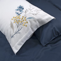 Постільна білизна Dantela Vita сатин з вишивкою - Nilufer beyaz білий сімейний