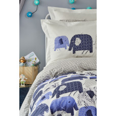 Постільна білизна Karaca Home - Ruben mavi 2019-2 блакитний ранфорс підлітковий