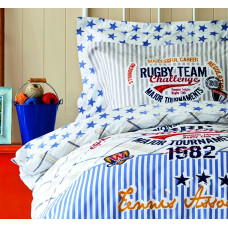 Постільна білизна Karaca Home - Challenge mavi 2020-2 блакитний ранфорс підлітковий