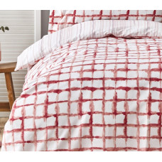 Постільна білизна Karaca Home - Malavi somon лососевий ранфорс підлітковий