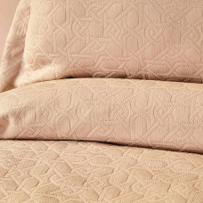 Покривало з наволочками Karaca Home - Back To Basic pudra 230*240 євро