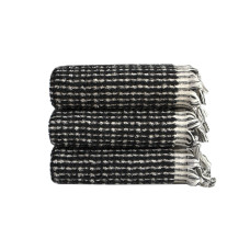 Рушник Barine - Curly Bath Towel ecru-black кремово-чорний 90*170