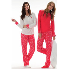 Домашній одяг US Polo Assn - Піжама жіноча (довг.рукав) 15110 коралова, L