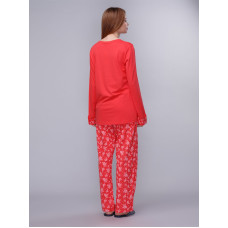 Домашній одяг US Polo Assn - Піжама жіноча (довг.рукав) 15110 коралова, L