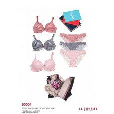 Нижня білизна US Polo Assn - Бюстгалтер+мінібікіні 60001 синій 85С-42р.