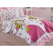 Покривало піке Eponj Home - Beatiful girl beyaz білий вафельне 160*235