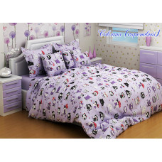 Комплект постільної білизни Совята бузковий