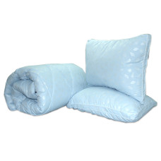 Ковдра лебедячий пух "Блакитна" 1.5-сп. + 2 подушки 70х70