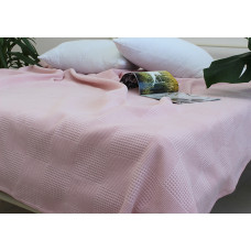 Простирадло-покривало піке 200х235 см. Клітина пудра