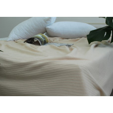 Простирадло-покривало піке 200х235 см. Смуга бежева