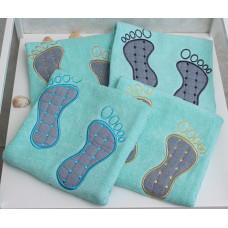 Рушник махровий Ніжки колір: аква (Туреччина)