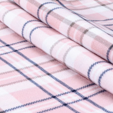 Плед флісовий полар "Клітинка" рожево-білий 130х160 184782
