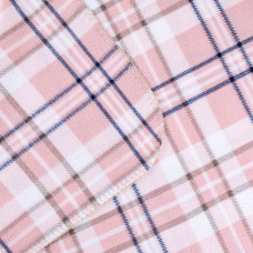 Плед флісовий полар "Клітинка" рожево-білий 130х160 184782