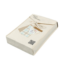 Півтораспальний комплект постільної білизни Home Line "КЛІТИНКА КУХОННА" (бежево-бірюзовий/бежевий)