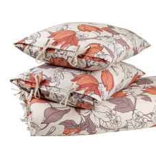Півтораспальний комплект постільної білизни Home Line ЕКО "ВЕСНЯНИЙ ВЕЧІР" (помаранчевий) 184228