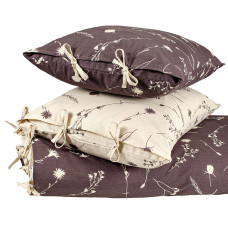 Півтораспальний комплект постільної білизни Home Line ЕКО "ВОЛОШКИ" (темно-ліловий) 184227
