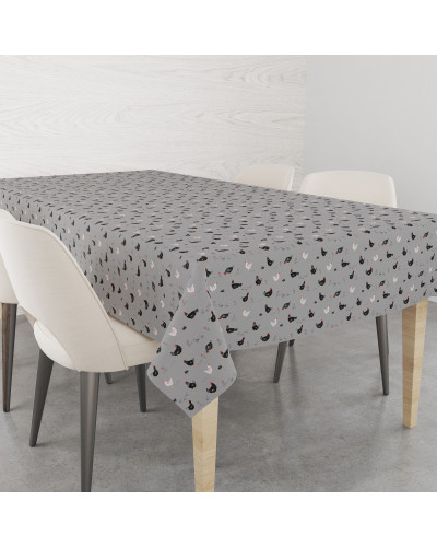 Скатертина Home Line "Прогулянка з курчатами" (сірий) 120х150 183919