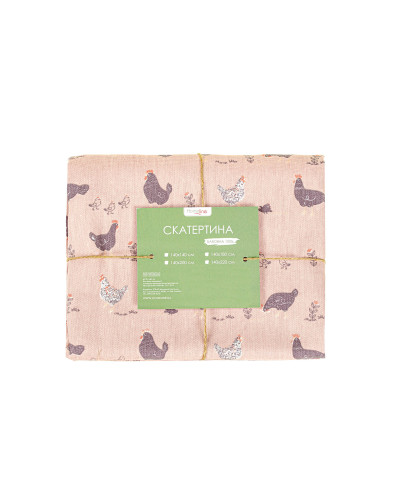 Скатертина Home Line "Прогулянка з курчатами" (рожевий) 150х150 183702
