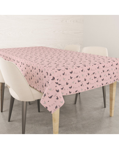 Скатертина Home Line "Прогулянка з курчатами" (рожеивй) 120х150 183701