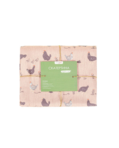 Скатертина Home Line "Прогулянка з курчатами" (рожеивй) 120х150 183701