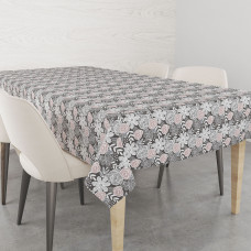 Скатертина Home Line "Квіти декоративні" (графітово-фрезові) 120х150 183594