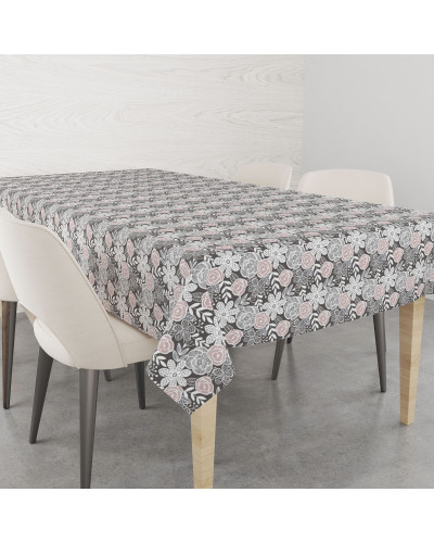 Скатертина Home Line "Квіти декоративні" (графітово-фрезові) 120х150 183594