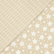 Півтораспальний комплект постільної білизни “ЗОРІ В ГОРОХ/ПАРКЕТ” (пудровий) 183205