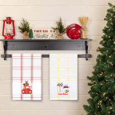 Рушник вафельний Home Line (смужка жовта, з вишивкою подарунки) 45x70см 180066