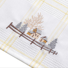 Рушник вафельний Home Line (смужка жовта, з вишивкою будинки) 45x70см 180065
