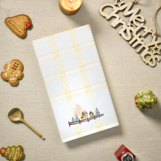 Рушник вафельний Home Line (смужка жовта, з вишивкою будинки) 45x70см 180065