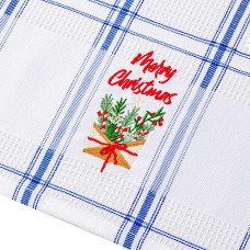 Рушник вафельний Home Line (смужка синя, з вишивкою кошик) 45x70см 180059