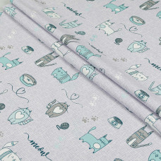 Півтораспальний комплект постільної білизни Home Line "КОТЯЧА РАДІСТЬ" (бірюзовий) 179197