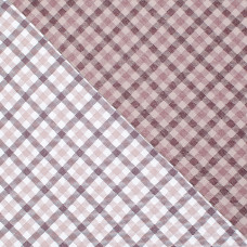 Півтораспальний комплект постільної білизни Home Line "КЛІТИНКА" (сіро-рожевий/фрезовий) 179