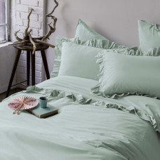 Євро комплект постільної білизни Issimo "FRILL MINT" з рюшем 177183