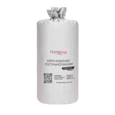 Євро комплект постільної білизни Home Line "Сатин Люкс" (світло-сірий) 176567