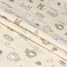 Підковдра бязева Home Line "Котяча радість" (пісчано-рожевий) 145х215см 175861