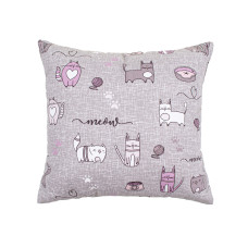 Подушка декоративна Home Line "Кіт на кухні" (сіро-бузковий) 40х40см 175283