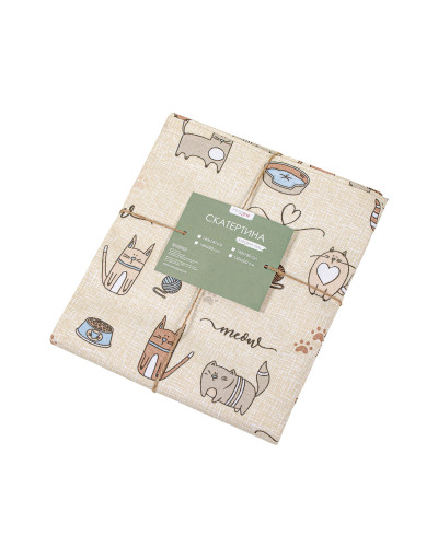 Скатертина Home Line "Кіт на кухні" (пісочний) 120х150см 175271