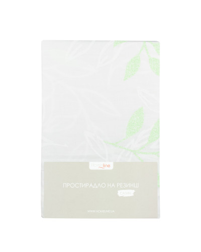 Простирадло сатин на резинці Home Line "Гілля мікс" (салатовий, сірий) 90х200см 162465