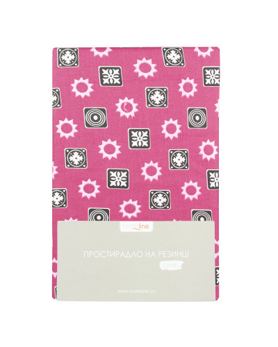 Простирадло сатин на резинці Home Line "Бранч" (червоний) 90х200см 162464