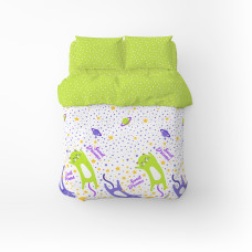 Дитячий комплект постільної білизни Home Line "Коти та зорі різні (фіолетовий, лайм) 162248