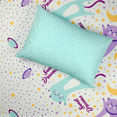Півтораспальний дитячий комплект постільної білизни Home Line "Коти та зорі" (бірюзовий) 162243