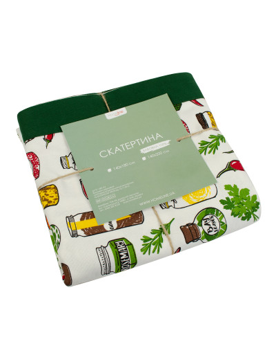 Скатертина Home Line "Спеції" (зелений) 140х180см 162159