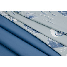 Півтораспальний комплект постільної білизни Home Line "Гінго білоба" (сіро-блакитний) 70х70см (2шт.)