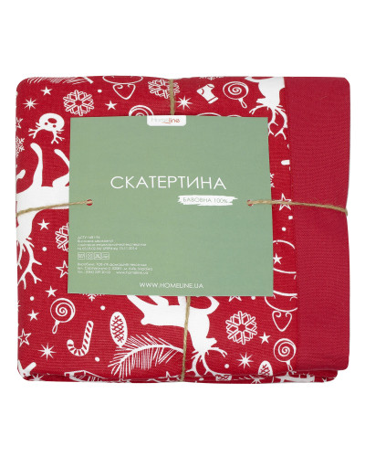 Скатертина кухонна (червоний) 140х180см  159380