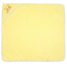 Рушник махровий для купання з вишивкою (жовтий) 90х90см 156419